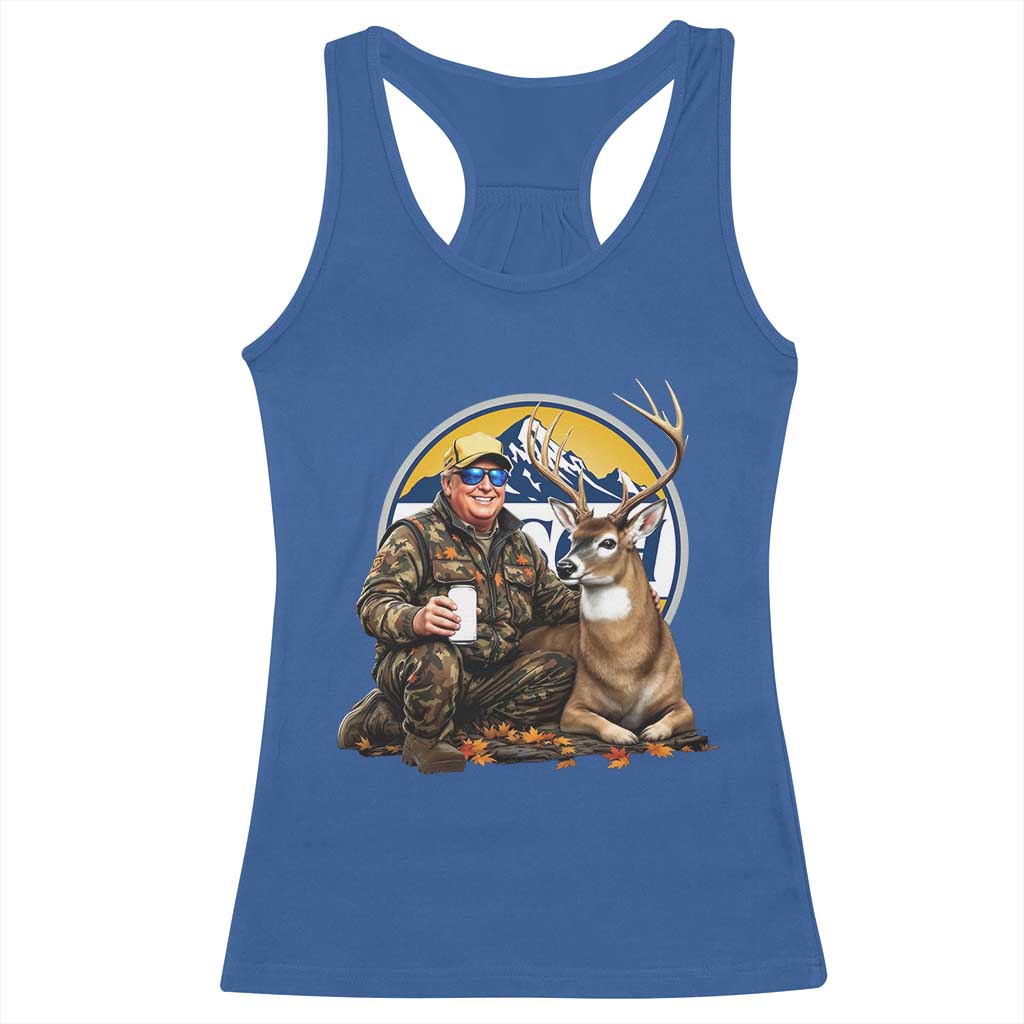 Trump Deer Hunting Racerback Tank Top Hunter Beer Drinking Retro Vintage TS02 Royal Blue Print Your Wear