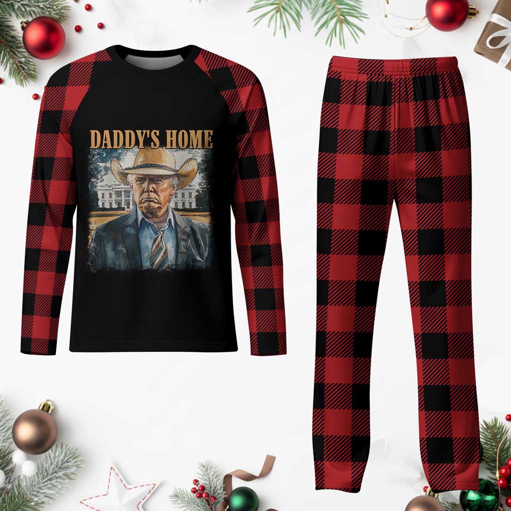 Trump Cowboy Plaid Pajama Set Western Daddy's Home Take America Back Retro Throwback TS02 Buffalo Plaid Print Your Wear