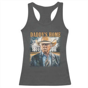 Trump Cowboy Racerback Tank Top Western Daddy's Home Take America Back Retro Throwback TS02 Dark Heather Print Your Wear