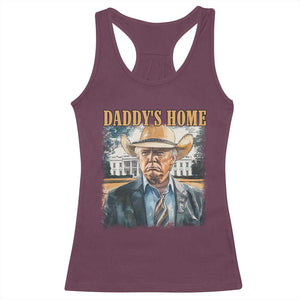 Trump Cowboy Racerback Tank Top Western Daddy's Home Take America Back Retro Throwback TS02 Maroon Print Your Wear