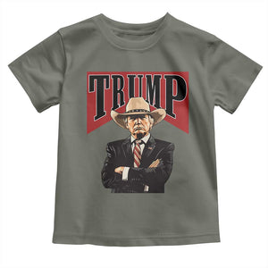 Trump Cowboy Toddler T Shirt Western Daddy Take America Back Retro TS02 Military Green Print Your Wear