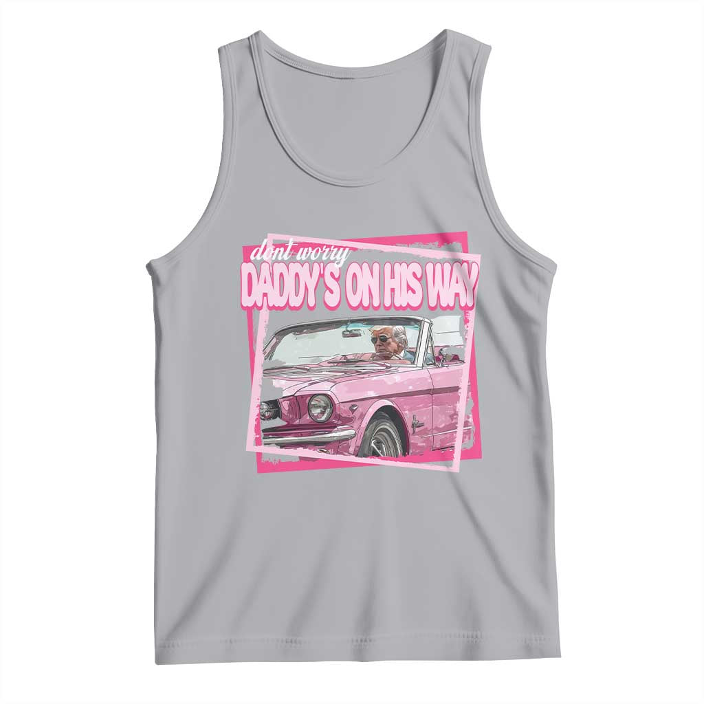 Trump Won 2024 Tank Top Dont Worry Daddy's On His Way Funny Pink TS02 Athletic Heather Print Your Wear