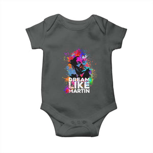 Dream Like Martin Baby Onesie MLK American Civil Rights Leader Inspiration TS02 Dark Heather Print Your Wear