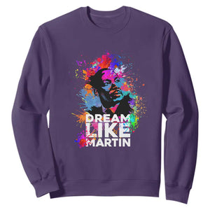 MLK Sweatshirt Dream Like Martin Black History Month Civil Rights Leader TS02 Purple Printyourwear