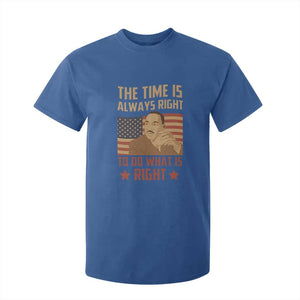 MLK Quotes T Shirt For Kid The Time Always Right To Do What Is Right Retro American Flag TS02 Royal Blue Print Your Wear