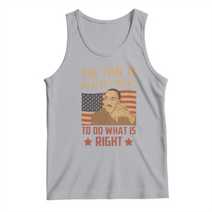 MLK Quotes Tank Top The Time Always Right To Do What Is Right Retro American Flag TS02 Athletic Heather Print Your Wear