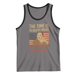MLK Quotes Tank Top The Time Always Right To Do What Is Right Retro American Flag TS02 Deep Heather Black Print Your Wear