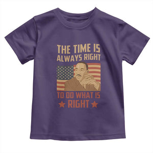 MLK Quotes Toddler T Shirt The Time Always Right To Do What Is Right Retro American Flag TS02 Purple Print Your Wear