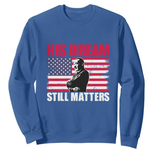 MLK Sweatshirt His Dream Still Matters Black History Month TS02 Royal Blue Printyourwear