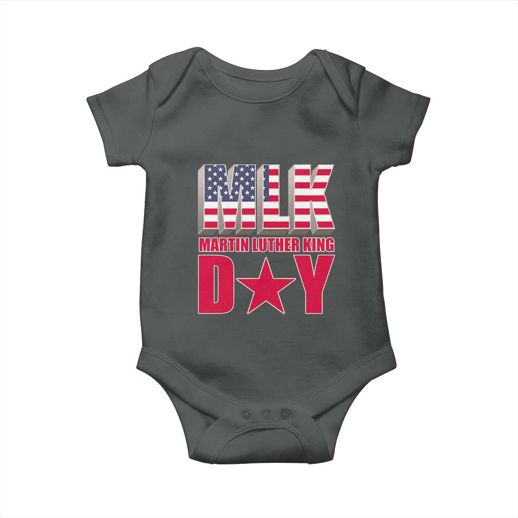 MLK Day Baby Onesie Martin Luther King Jr American Civil Rights Leader TS02 Dark Heather Print Your Wear