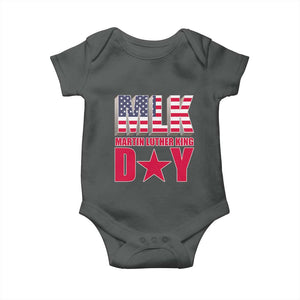MLK Day Baby Onesie Martin Luther King Jr American Civil Rights Leader TS02 Dark Heather Print Your Wear