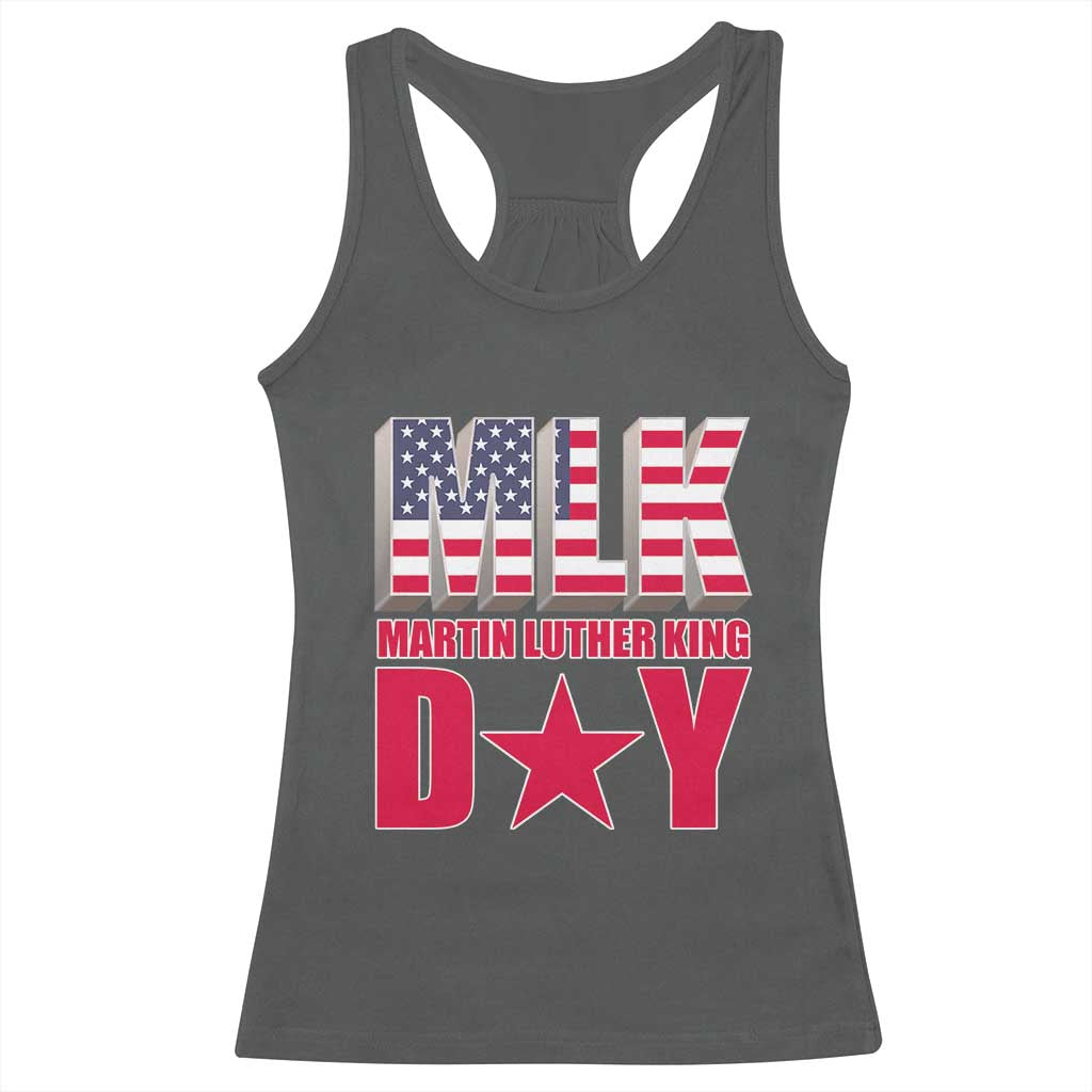 MLK Day Racerback Tank Top Martin Luther King Jr American Civil Rights Leader TS02 Dark Heather Print Your Wear
