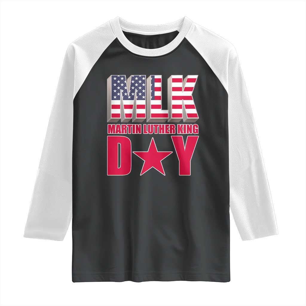 MLK Day Raglan Shirt Martin Luther King Jr American Civil Rights Leader TS02 Black White Print Your Wear