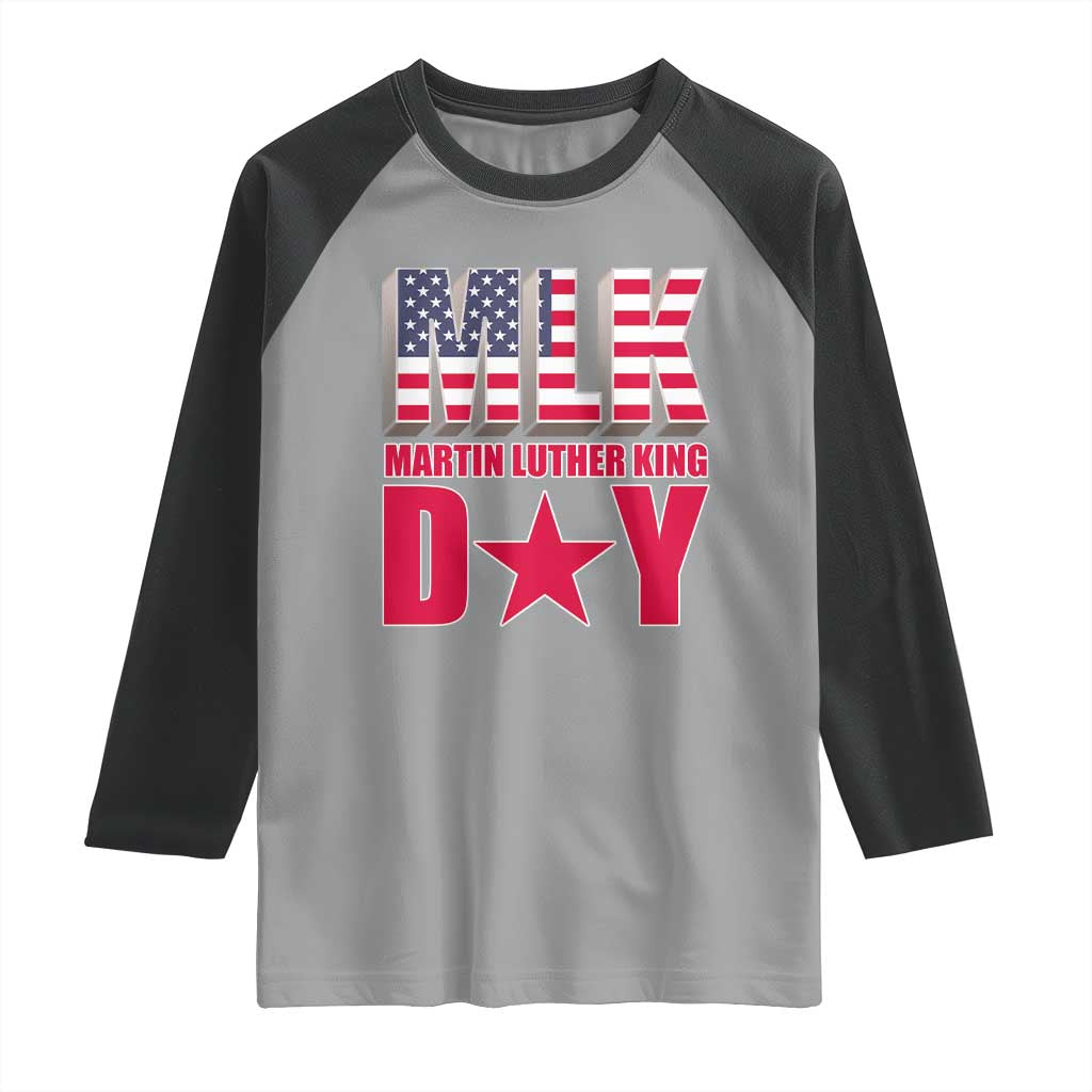 MLK Day Raglan Shirt Martin Luther King Jr American Civil Rights Leader TS02 Sport Gray Black Print Your Wear