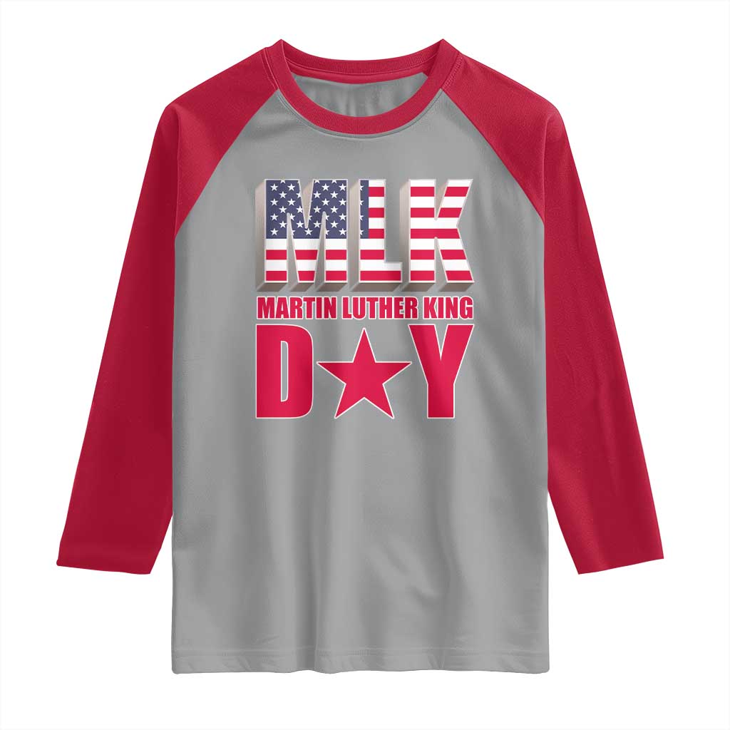 MLK Day Raglan Shirt Martin Luther King Jr American Civil Rights Leader TS02 Sport Gray Red Print Your Wear