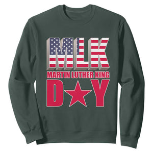 MLK Sweatshirt Martin Luther King Day Black History Month American Flag TS02 Dark Forest Green Printyourwear