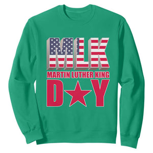 MLK Sweatshirt Martin Luther King Day Black History Month American Flag TS02 Irish Green Printyourwear