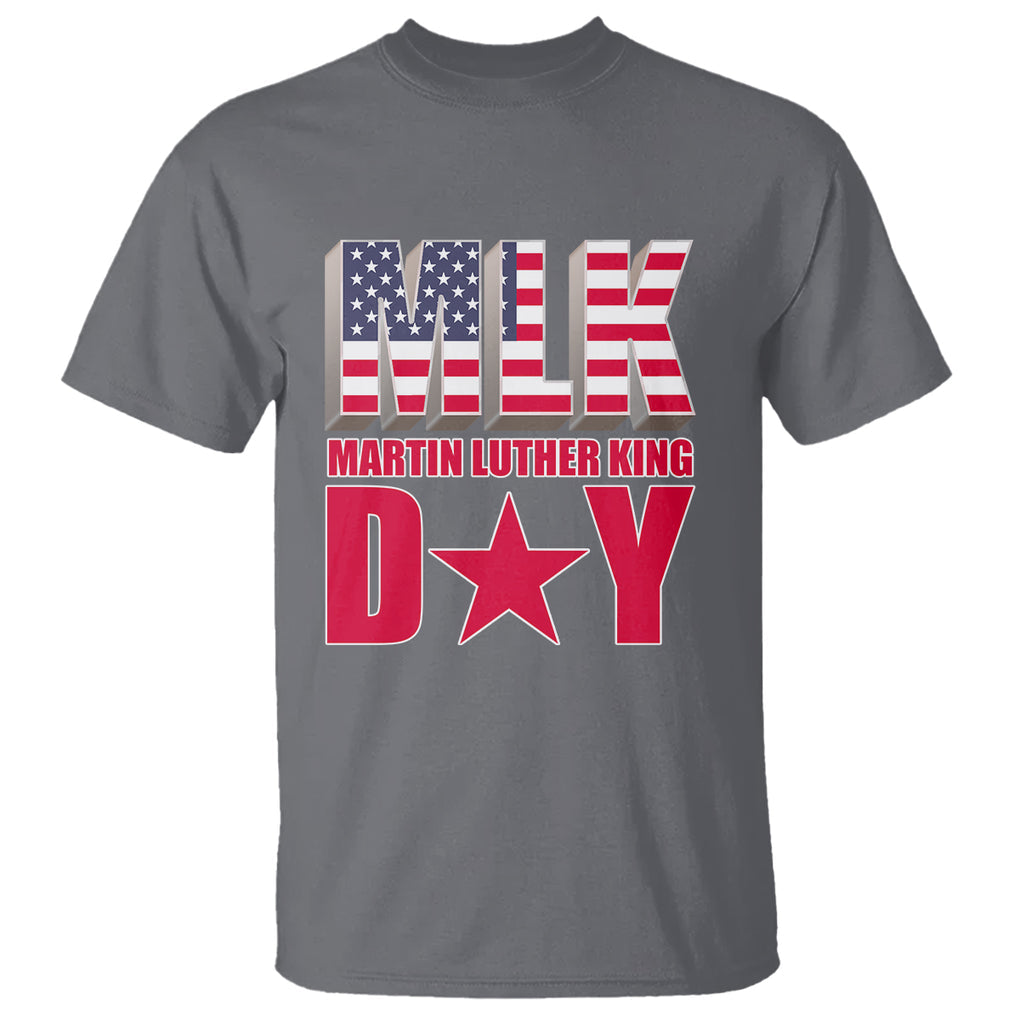 MLK T Shirt Martin Luther King Day Black History Month American Flag TS02 Charcoal Printyourwear