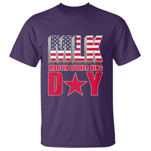 MLK T Shirt Martin Luther King Day Black History Month American Flag TS02 Purple Printyourwear