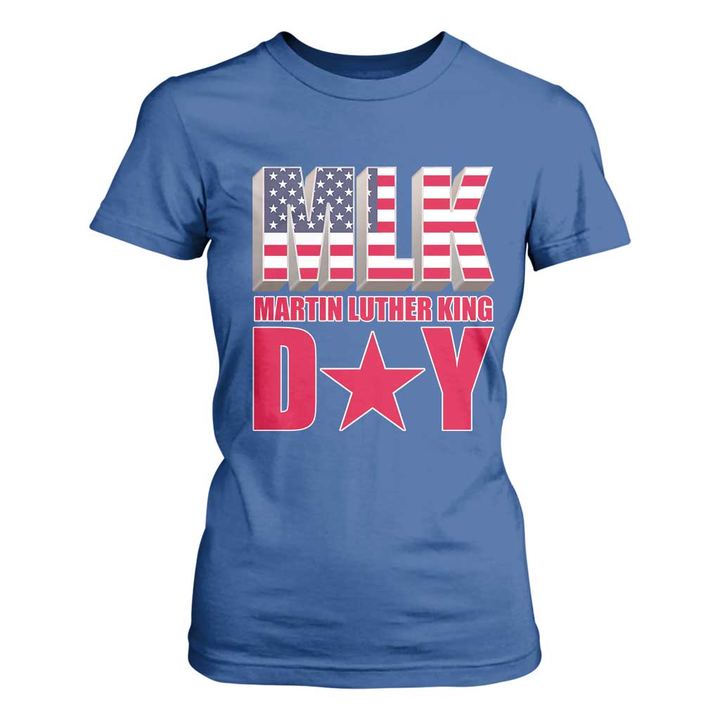 MLK Day T Shirt For Women Martin Luther King Jr American Civil Rights Leader TS02 Royal Blue Print Your Wear