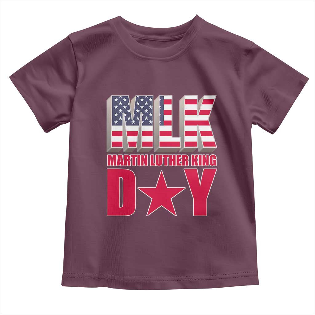 MLK Day Toddler T Shirt Martin Luther King Jr American Civil Rights Leader TS02 Maroon Print Your Wear