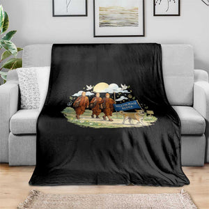 Walk for Peace Monks with Aloka the Dog Throw Blanket Spiritual Pilgrimage Buddhist Inspired TS02 Print Your Wear