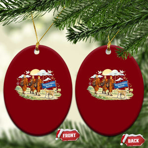 Walk for Peace Monks with Aloka the Dog Ceramic Ornament Spiritual Pilgrimage Buddhist Inspired TS02 Print Your Wear