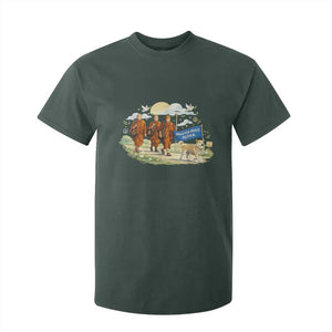 Walk for Peace Monks with Aloka the Dog T Shirt For Kid Spiritual Pilgrimage Buddhist Inspired TS02 Dark Forest Green Print Your Wear
