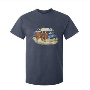 Walk for Peace Monks with Aloka the Dog T Shirt For Kid Spiritual Pilgrimage Buddhist Inspired TS02 Navy Print Your Wear
