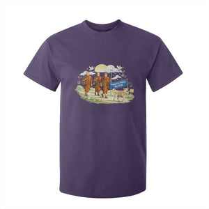 Walk for Peace Monks with Aloka the Dog T Shirt For Kid Spiritual Pilgrimage Buddhist Inspired TS02 Purple Print Your Wear