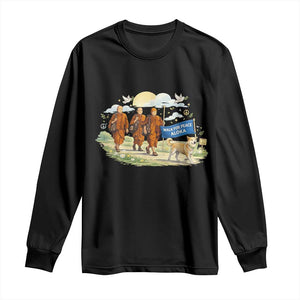 Walk for Peace Monks with Aloka the Dog Long Sleeve Shirt Spiritual Pilgrimage Buddhist Inspired TS02 Black Print Your Wear