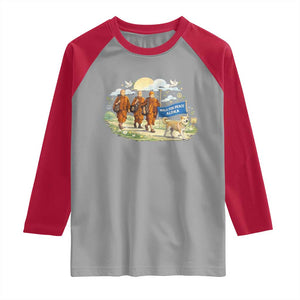 Walk for Peace Monks with Aloka the Dog Raglan Shirt Spiritual Pilgrimage Buddhist Inspired TS02 Sport Gray Red Print Your Wear