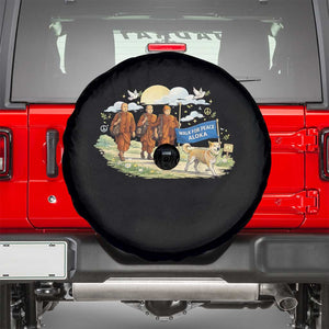 Walk for Peace Monks with Aloka the Dog Spare Tire Cover Spiritual Pilgrimage Buddhist Inspired TS02 Black Print Your Wear