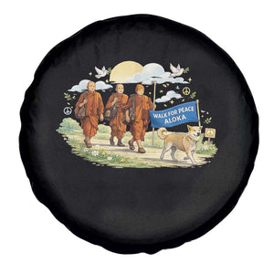 Walk for Peace Monks with Aloka the Dog Spare Tire Cover Spiritual Pilgrimage Buddhist Inspired TS02 Print Your Wear