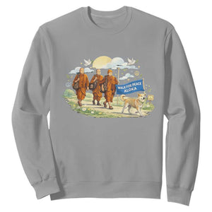 Walk for Peace Monks with Aloka the Dog Sweatshirt Spiritual Pilgrimage Buddhist Inspired TS02 Sport Gray Print Your Wear