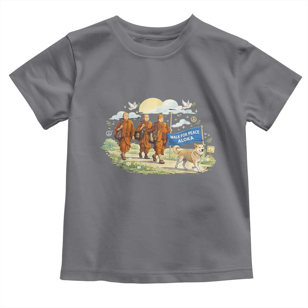 Walk for Peace Monks with Aloka the Dog Toddler T Shirt Spiritual Pilgrimage Buddhist Inspired TS02 Charcoal Print Your Wear