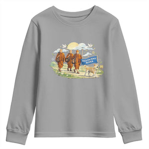 Walk for Peace Monks with Aloka the Dog Youth Sweatshirt Spiritual Pilgrimage Buddhist Inspired TS02 Sport Gray Print Your Wear