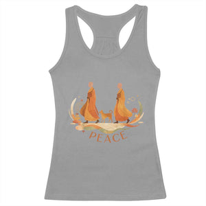 Peaceful Monks Walk with Aloka the Dog Racerback Tank Top Zen Art Buddhism Harmony TS02 Sport Gray Print Your Wear