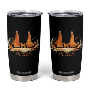 Peaceful Monks Walk with Aloka the Dog Tumbler Cup Zen Art Buddhism Harmony TS02 Black Print Your Wear