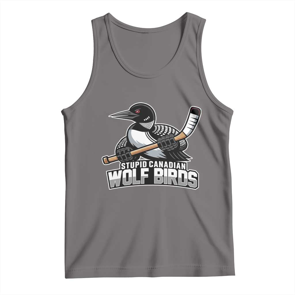 Stupid Canadian Wolf Birds Tank Top Funny Common Loon Viral Hockey Romance TS02 Deep Heather Print Your Wear