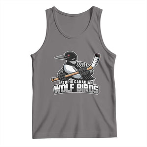 Stupid Canadian Wolf Birds Tank Top Funny Common Loon Viral Hockey Romance TS02 Deep Heather Print Your Wear