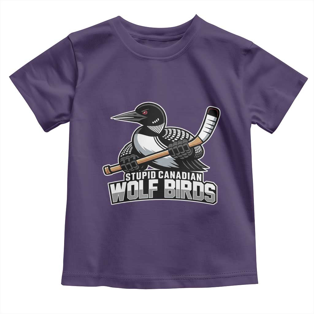 Stupid Canadian Wolf Birds Toddler T Shirt Funny Common Loon Viral Hockey Romance TS02 Purple Print Your Wear