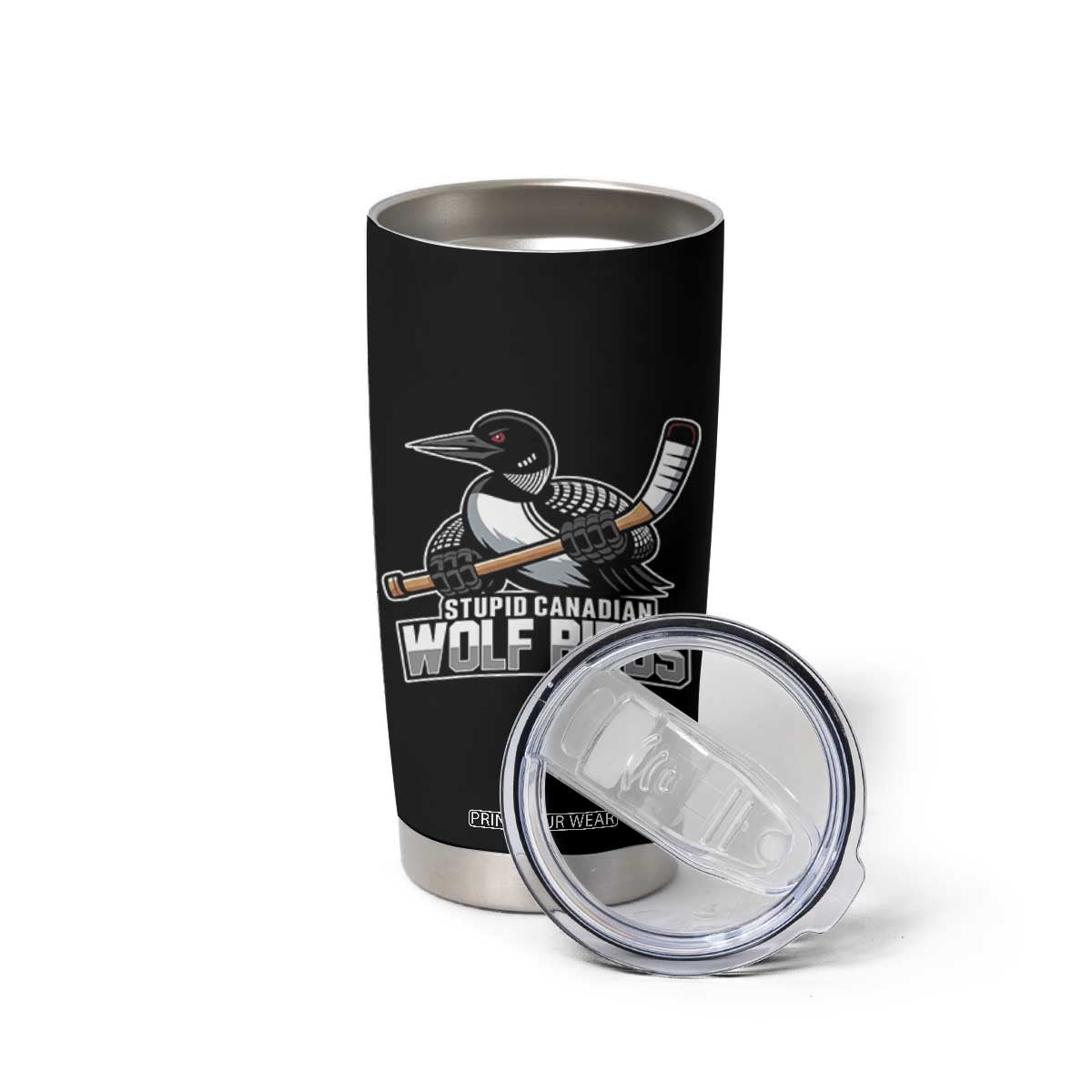 Stupid Canadian Wolf Birds Tumbler Cup Funny Common Loon Viral Hockey Romance TS02 Print Your Wear