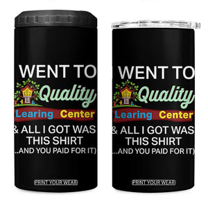 I Went to Minnesota Learing Center Meme 4 in 1 Can Cooler Tumbler Funny Sarcastic Viral Education Fail TS02 One Size: 16 oz Black Print Your Wear