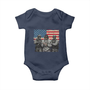 Captured Dictator Maduro Baby Onesie Special Forces Justice Operation American Flag TS02 Navy Print Your Wear