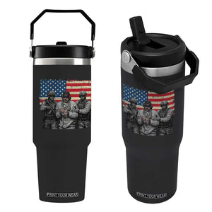 Captured Dictator Maduro Flip Straw Tumbler Special Forces Justice Operation American Flag TS02 One Size: 30 oz Black Print Your Wear