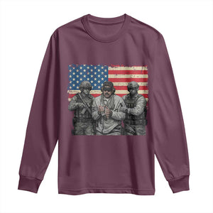 Captured Dictator Maduro Long Sleeve Shirt Special Forces Justice Operation American Flag TS02 Maroon Print Your Wear