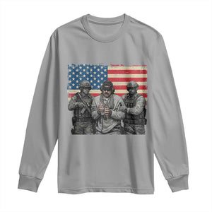 Captured Dictator Maduro Long Sleeve Shirt Special Forces Justice Operation American Flag TS02 Sport Gray Print Your Wear