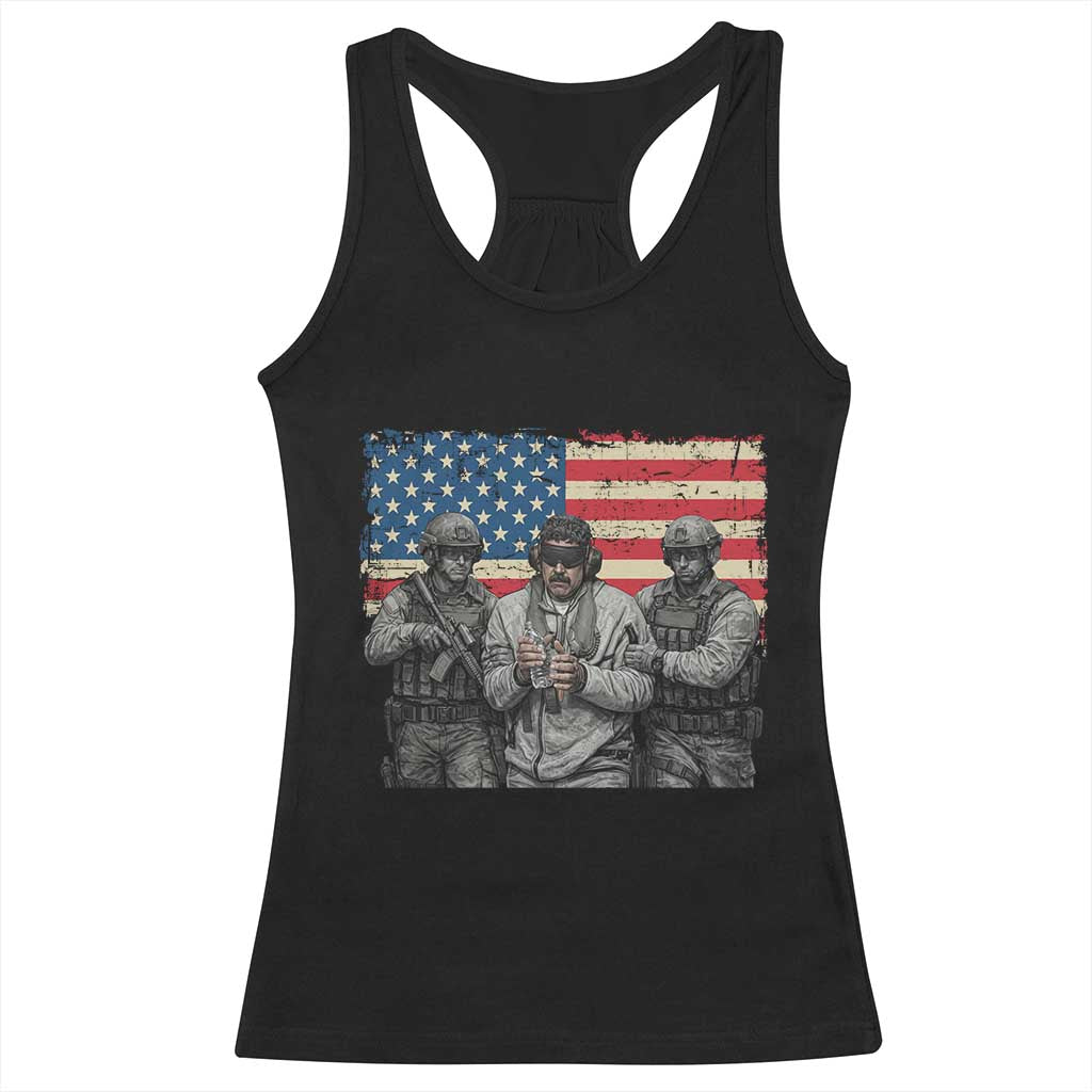 Captured Dictator Maduro Racerback Tank Top Special Forces Justice Operation American Flag TS02 Black Print Your Wear