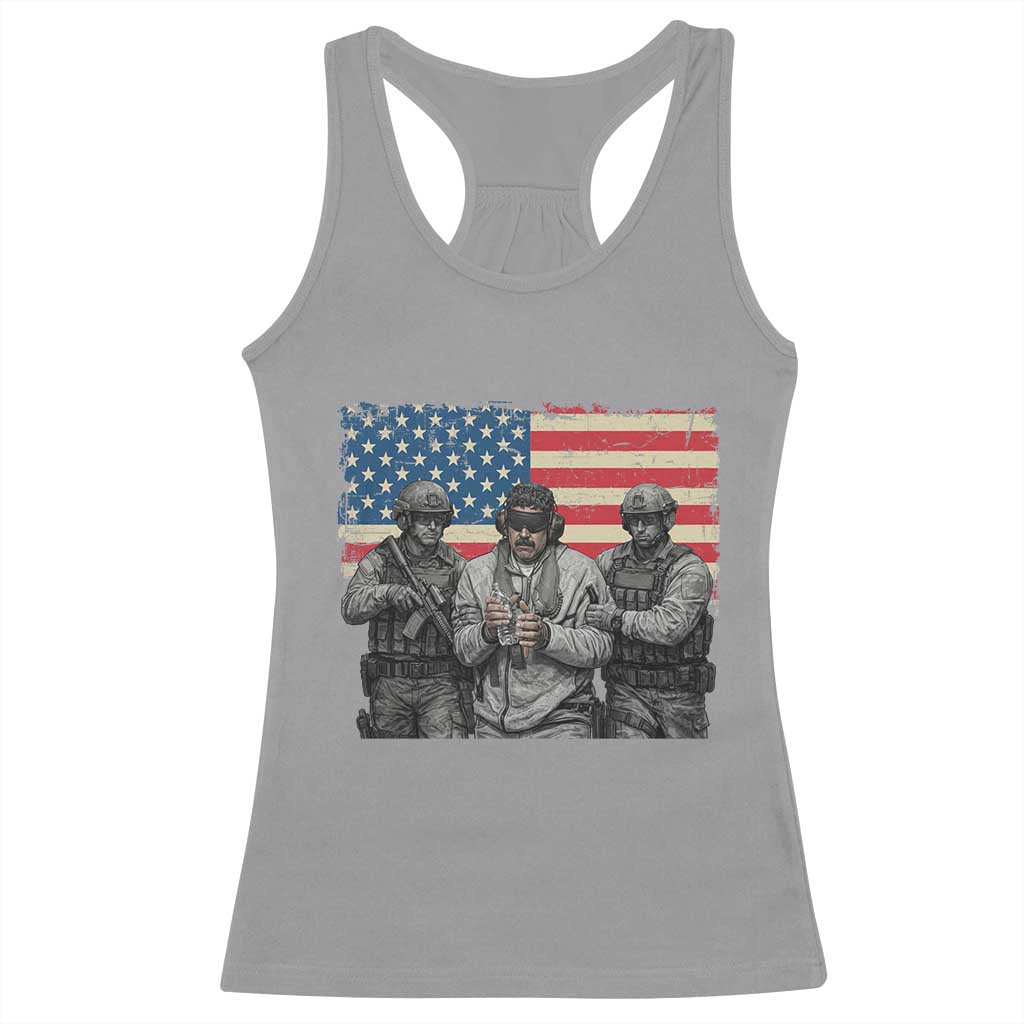Captured Dictator Maduro Racerback Tank Top Special Forces Justice Operation American Flag TS02 Sport Gray Print Your Wear